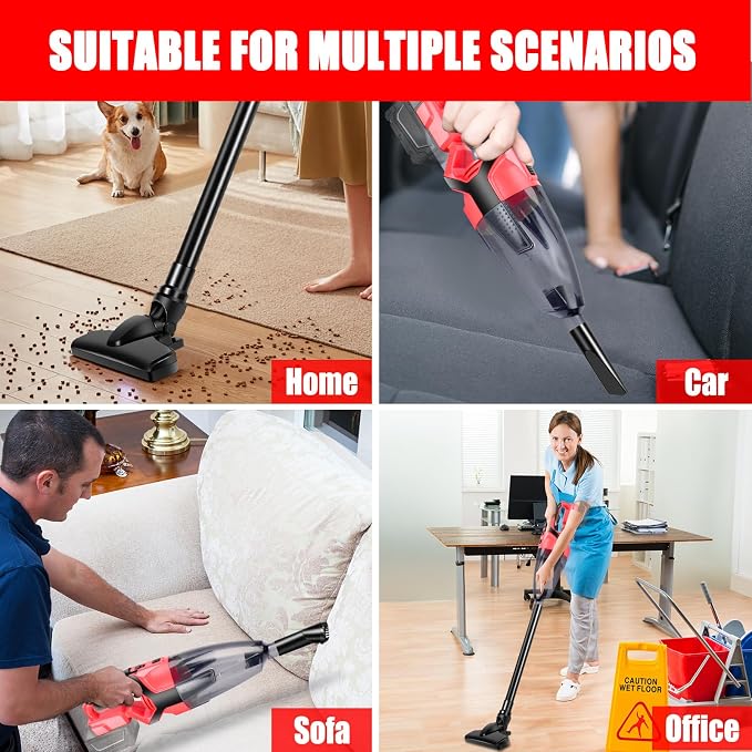 120W Cordless Vacuum Cleaner Compatible with 18V Battery (No Battery), Handheld Vacuum for Home, Boat, Workshop