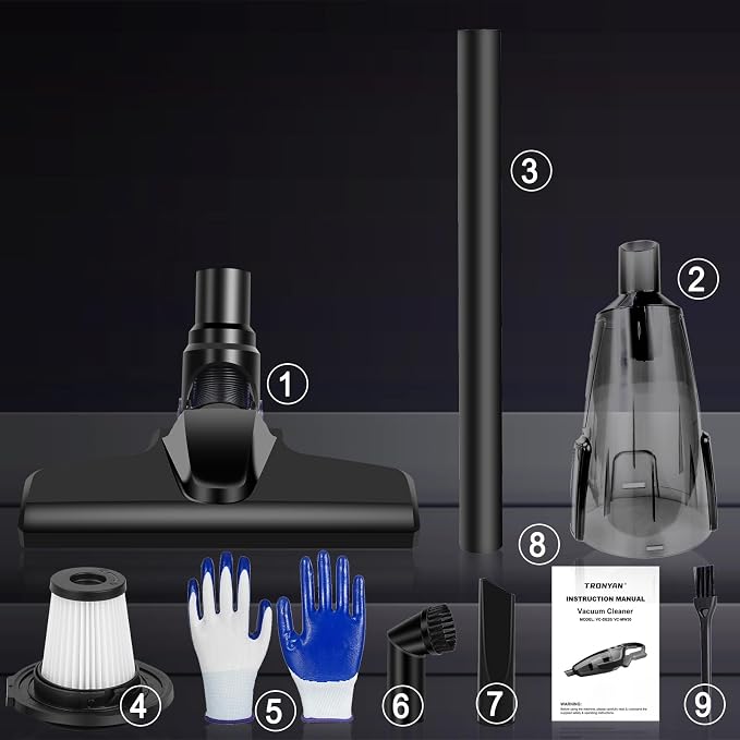 120W Cordless Vacuum Cleaner Compatible with 18V Battery (No Battery), Handheld Vacuum for Home, Boat, Workshop