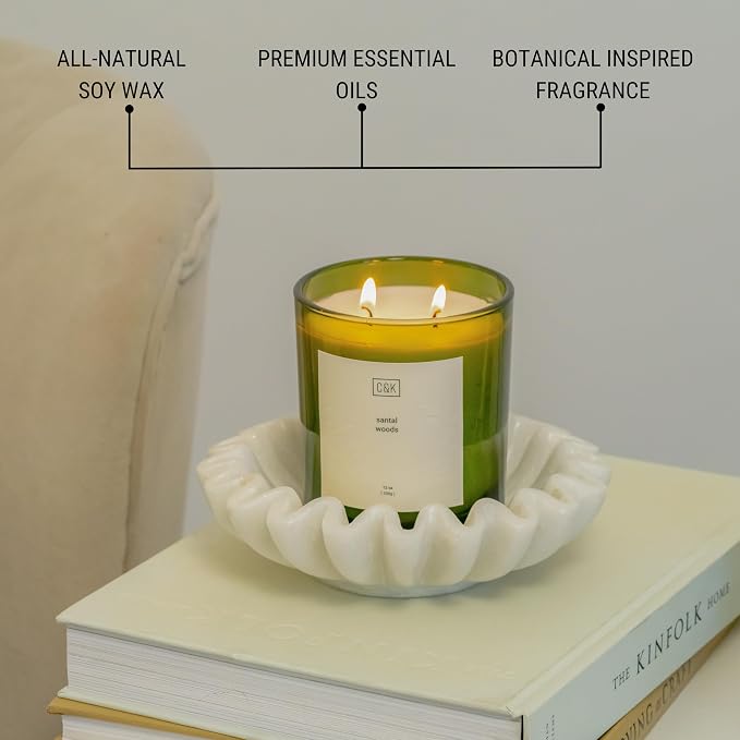 12oz Amber Moss Candle for Home | Green Winter Scented Candles for Men | Made with Natural Soy | Holiday Candles, alternate