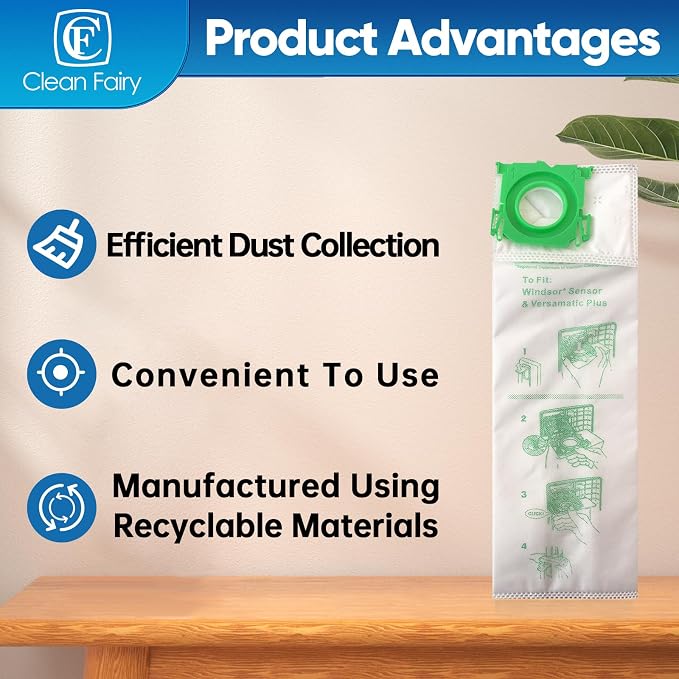 12Pack Micro Synthetic Cloth Bags Compatible With C G & X series & Windsor Sensor S12 S15 XP12 XP15 XP18 SR12 SR15 SR18