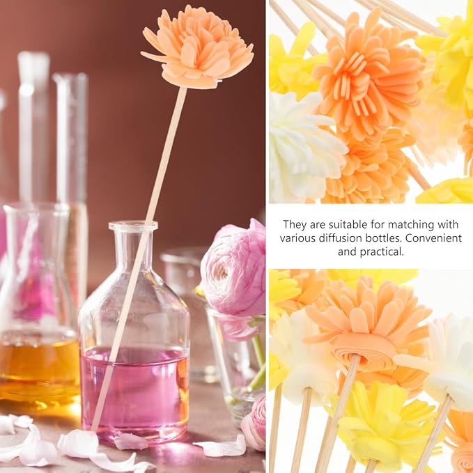 12pcs Flower Reed Diffuser Sticks, Artificial Rattan Replacement Refills for Essential Oil Aroma, alternate product view 6