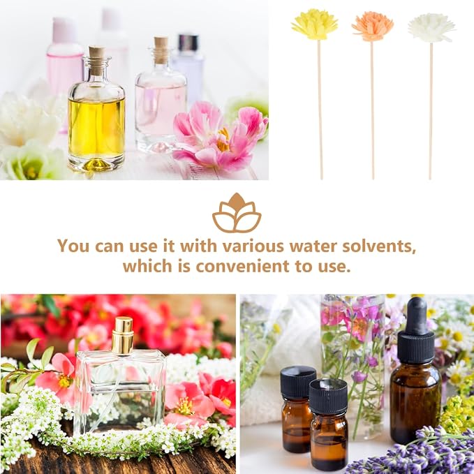 12pcs Flower Reed Diffuser Sticks, Artificial Rattan Replacement Refills for Essential Oil Aroma, alternate product view 7