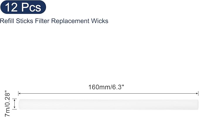 12pcs Humidifier Cotton Stick, 7 x 160mm Refill Sticks Filter Replacement Wicks, alternate product view 2