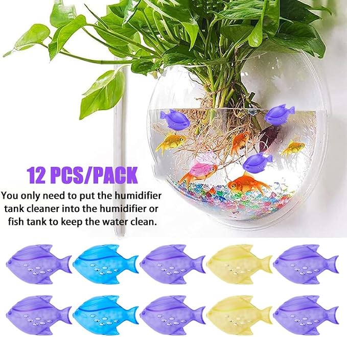 12PCS Universal Humidifier Tank Cleaner,Humidifier Cleaning Fish for Humidifiers & Fish Tanks, Purifies Water, alternate