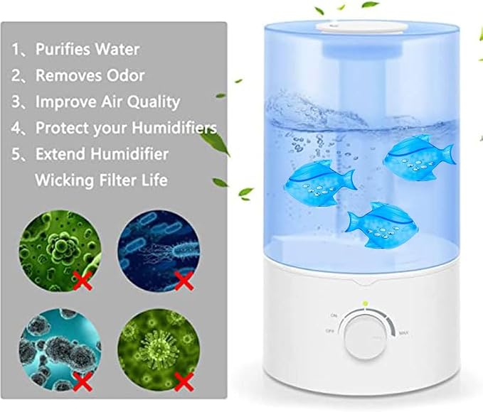 12PCS Universal Humidifier Tank Cleaner,Humidifier Cleaning Fish for Humidifiers & Fish Tanks, Purifies Water, alternate