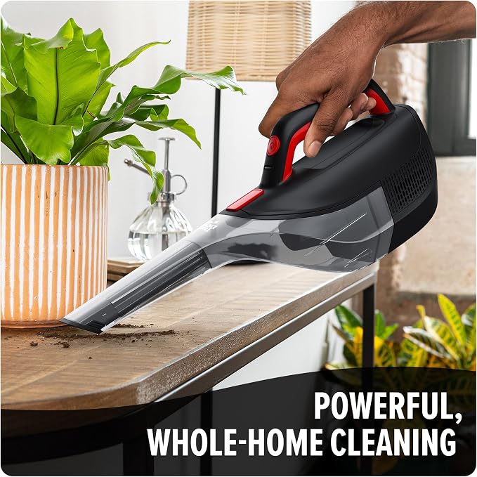 12V Whole Home Cordless Handheld Vacuum, with Multi-Surface Tool Kit, Powerful Suction and Lightweight, BD40200V, Black