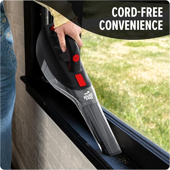 12V Whole Home Cordless Handheld Vacuum, with Multi-Surface Tool Kit, Powerful Suction and Lightweight, BD40200V, Black