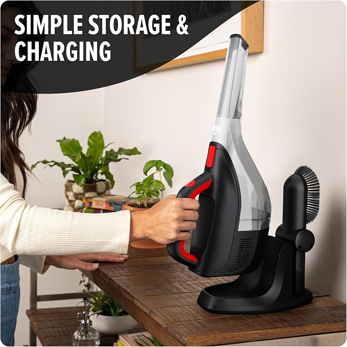 12V Whole Home Cordless Handheld Vacuum, with Multi-Surface Tool Kit, Powerful Suction and Lightweight, BD40200V, Black