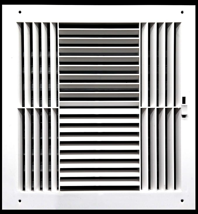 12w X 12"h Never Rust Plastic 4-Way Air Supply Register - HVAC Vent Duct Grille - Off White, product image