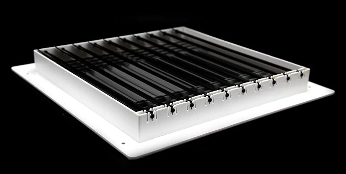 12w X 12"h Never Rust Plastic 4-Way Air Supply Register - HVAC Vent Duct Grille - Off White, alternate product view 2