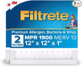12x12x1 AC Furnace Air Filter, MERV 13, MPR 1900, Premium Allergen, Bacteria & Virus Filter, product image