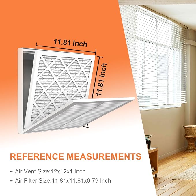 12x12x1 Air Filter 4 Pack MERV 11 HVAC AC Furnace Pleated Air Filters for Home Office MPR 1000 FPR 7 (Actual, alternate view