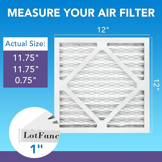 12x12x1 Air Filter MERV 11 4-Pack, Electrostatic Pleated AC Furnace Air Filter, Captures Dust, Smog & Pet Dander, Actual