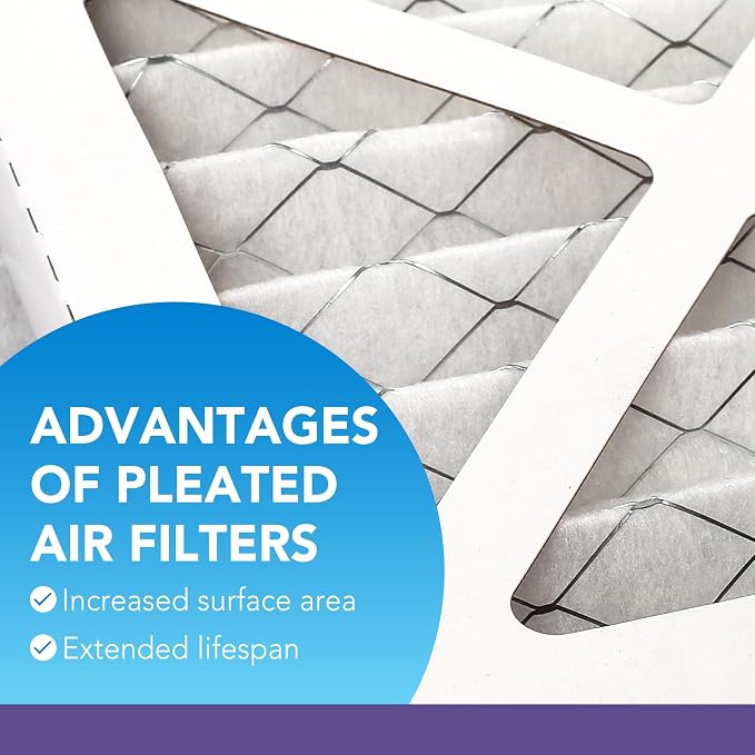 12x12x1 Air Filter MERV 11 6-Pack, Electrostatic Pleated AC Furnace Air Filter, Captures Dust, Smog & Pet, alternate view 3