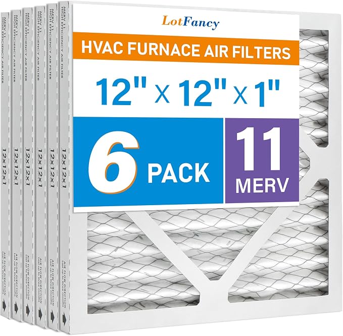 12x12x1 Air Filter MERV 11 6-Pack, Electrostatic Pleated AC Furnace Air Filter, Captures Dust, Smog & Pet, alternate view 9
