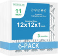 12x12x1 Air Filter MERV 11 MPR 1000 6Pack Pleated HVAC AC Furnace AC Filters,Air Conditioner Filters (Exact size: 11 3/4"x11