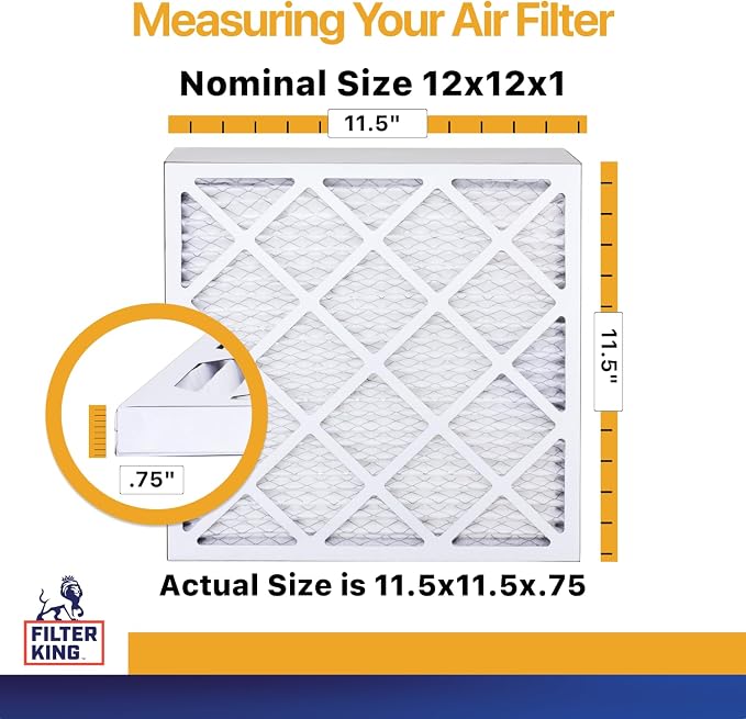 12x12x1 Air Filter (MERV 13) (6-Pack) Dust & Allergy Control AC Furnace Filters, MADE IN USA, HVAC, Pleated, alternate view 2