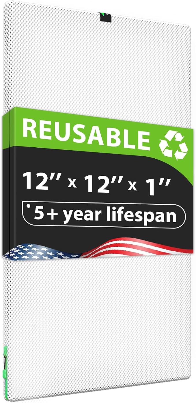 12x12x1 Air filter, Washable and Reusable Air Filter 12x12x1 for AC HVAC Furnace, product image