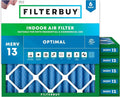 12x12x2 Air Filter MERV 13 Optimal Smoke & Allergy Defense (6-Pack), Electrostatic Pleated HVAC AC Furnace