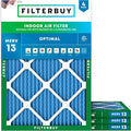 12x18x1 Air Filter MERV 13 Optimal Smoke & Allergy Defense (4-Pack), Electrostatic Pleated HVAC AC Furnace