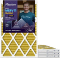 12x20x1, AC Furnace Air Filter, MERV 11, 4-Pack (exact dimensions 11.5 x 19.5 x 0.75), AC Filter, Furnace