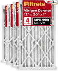 12x20x1 AC Furnace Air Filter, MERV 11, MPR 1000, Micro Allergen Defense, product image