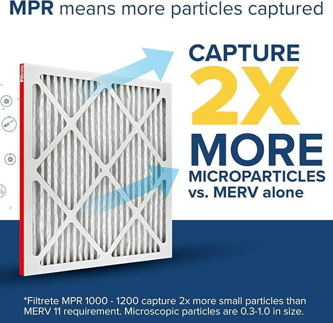 12x20x1 AC Furnace Air Filter, MERV 11, MPR 1000, Micro Allergen Defense, alternate product view 4