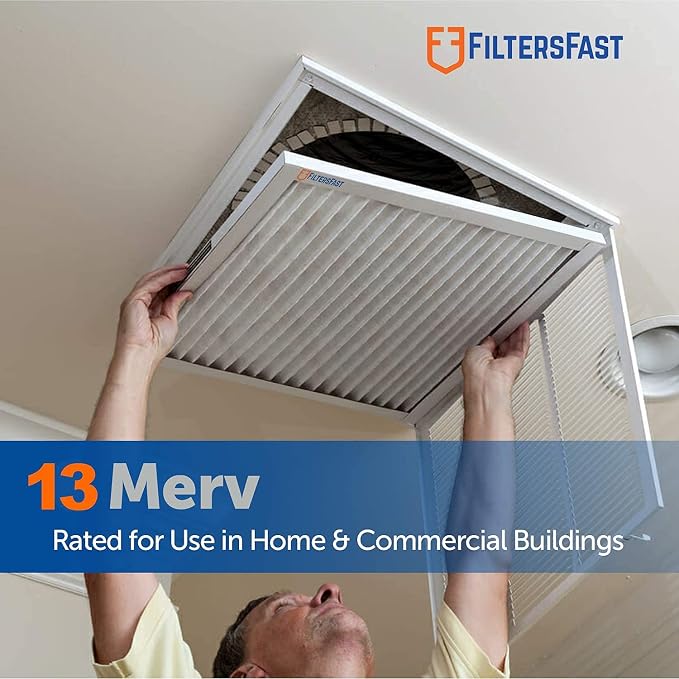 12x20x1 Air Filter Merv 13, 1" AC Furnace Air Filters, Made in the USA, Actual Size: 11.75" x 19.75" x 0.75”, 6 Pack
