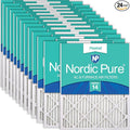 12x24x1 (Actual Size: 11 1/2 x 23 1/2 x 3/4) Pleated MERV 14 Air Filters 24 Pack 24 Pack Cotton, product image