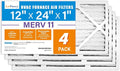 12x24x1 Air Filter MERV 11 4-Pack, Electrostatic Pleated AC Furnace Air Filter, Captures Dust, Smog & Pet Dander, Actual
