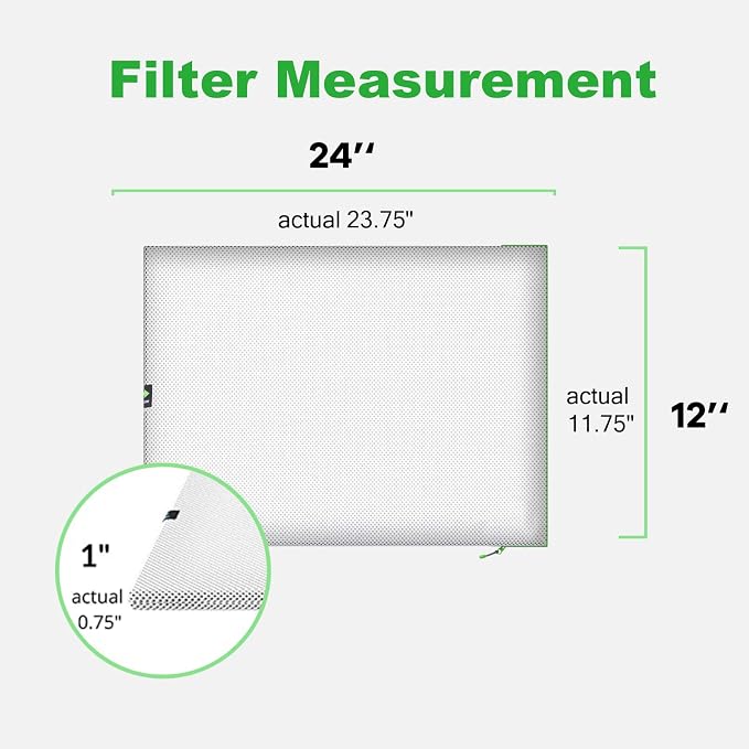 12x24x1 Extra Replacement Filter without Frame, Washable and Reusable Air Filter 12x24x1 for AC HVAC Furnace, alternate