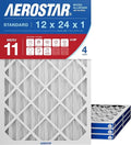 12x24x1 MERV 11 Air Filter, 4 Pack Set of HVAC Furnace Filters, Electrostatic MPR 1000-1200 & FPR 7 (Actual
