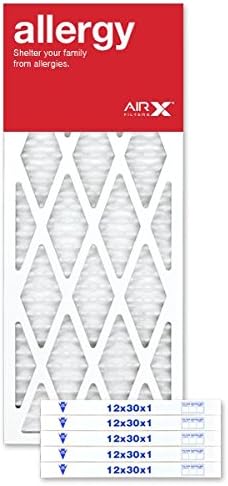 12x30x1 Air Filter MERV 11 Pleated HVAC AC Furnace Air Filter, Allergy 6-Pack, Made in the USA, product image