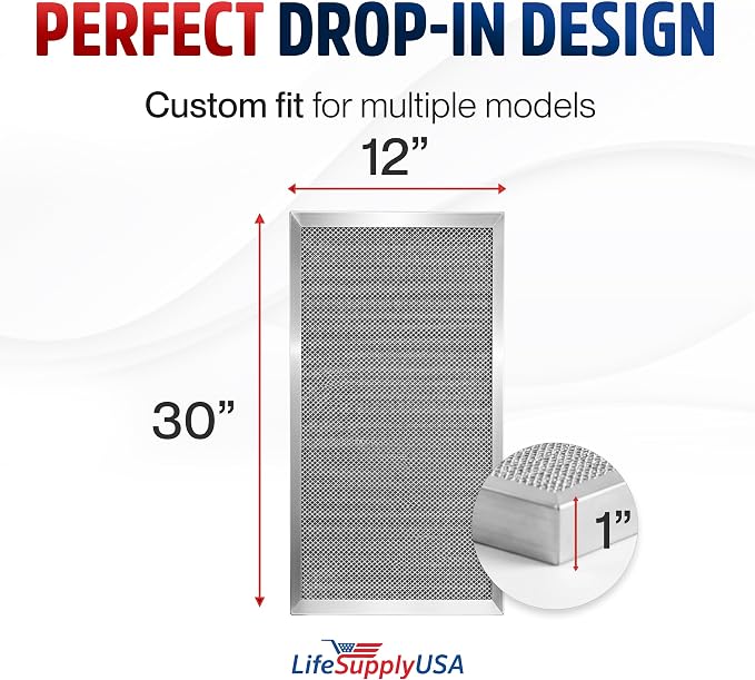 12x30x1 Electrostatic Air Filter, MERV 8, Washable, Reusable Furnace AC/HVAC Filter, Energy Saving, Easy to Clean, alternate