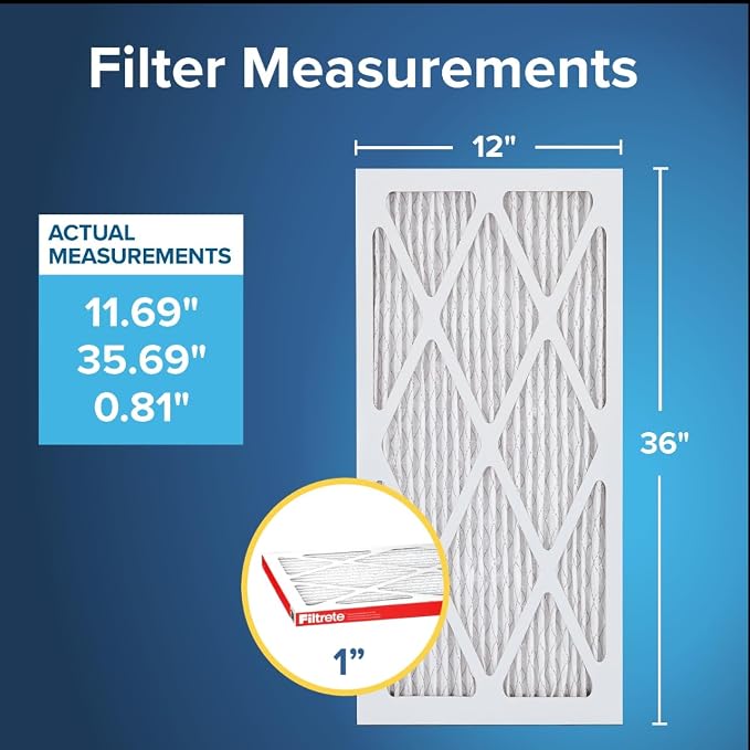 12x36x1 AC Furnace Air Filter, MERV 11, MPR 1000, Micro Allergen Defense, alternate product view 2