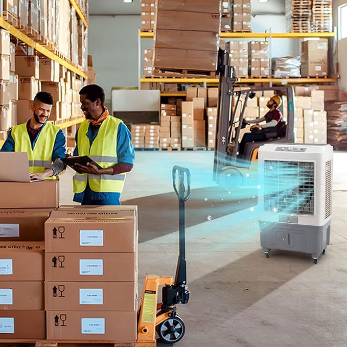 13.2Gallon Evaporative Air Cooler, 4100CFM Portable Swamp Cooler with Knob Control, Oscillation, 3 Speeds & 50L Water Tank