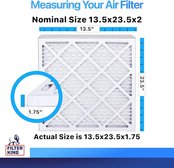13.5x23.5x2 Air Filter (MERV 8) (5-Pack) Dust & Allergy Control AC Furnace Filters, MADE IN USA, HVAC, Pleated, Electrostatic