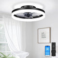 13 inch Small Ceiling Fans with Lights and Remote, Low Profile Ceiling Fans with Light, 3000K-6500K Dimmable LED Ceiling