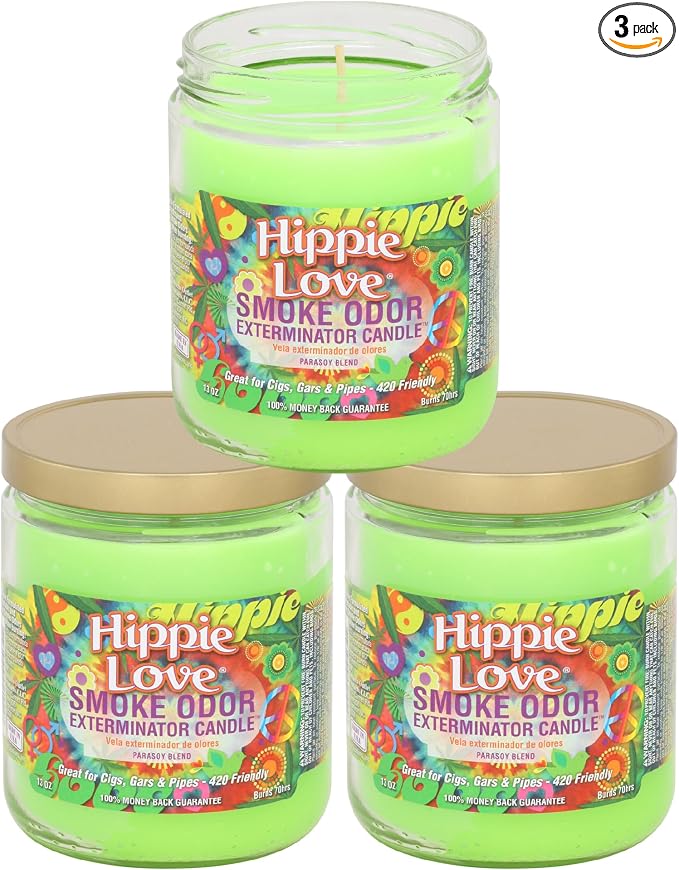 13 oz Jar Candles Hippie Love, (3) Set of Three Candles., product image