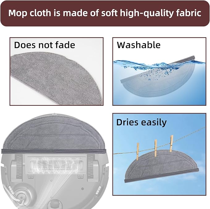 13 Packs Q10S5 Accessories Kit Replacement Compatible with Q10 S5 / Q10 S5+ Plus Robot Vacuum, 1 Main Brush, 4 Mop