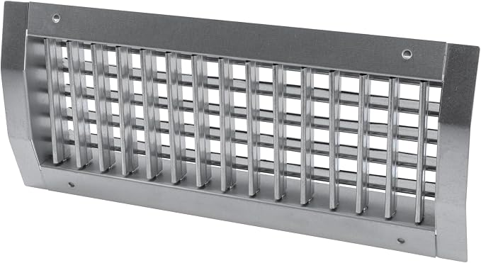 13" x 5" Grille for Round Spiral Duct - Galvanized Steel Register Vent Cover for HVAC Ducting System - 2 Way