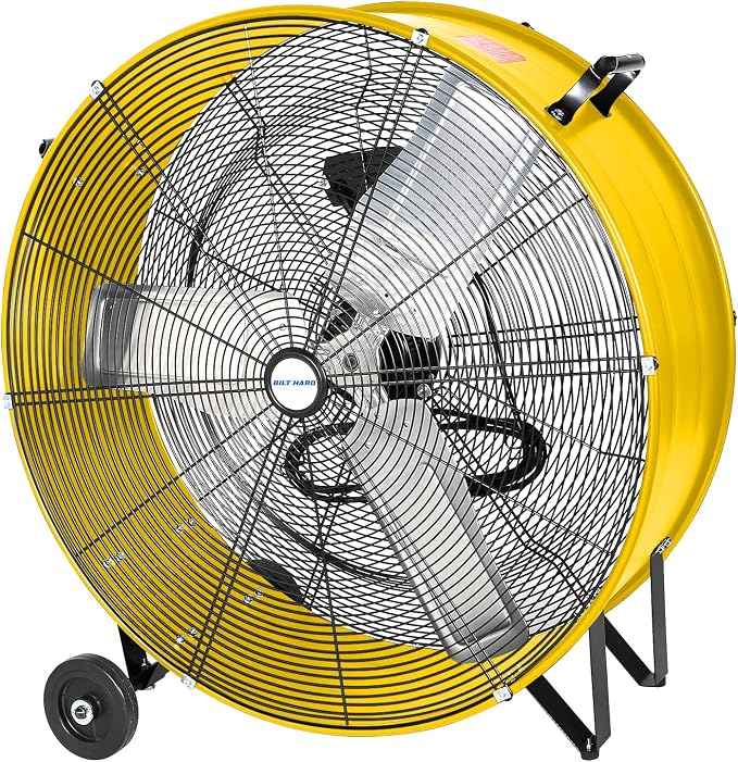 13000 CFM 30" High Velocity Drum Fan, 2-Speed Heavy Duty Industrial Shop Fan for Garage, Warehouse, Workshop