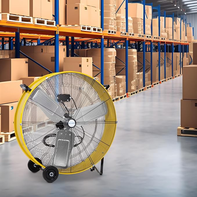 13000 CFM 30" High Velocity Drum Fan, 2-Speed Heavy Duty Industrial Shop Fan for Garage, Warehouse, Workshop, alternate view