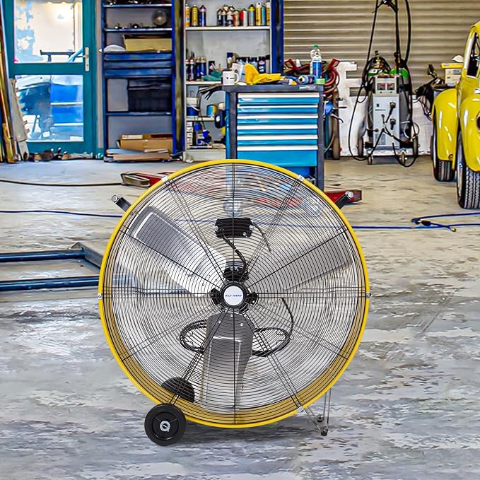13000 CFM 30" High Velocity Drum Fan, 2-Speed Heavy Duty Industrial Shop Fan for Garage, Warehouse, Workshop, alternate view