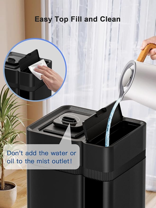 13L/3.4Gal Humidifiers for Bedroom, Ultrasonic Warm & Cool Mist Humidifier Large Room, Covers 800ft2, 72H Runtime, 24H Timer