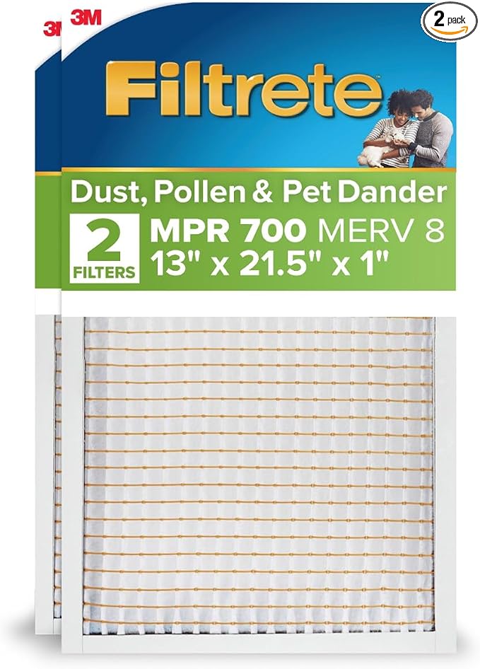 13x21.5x1 AC Furnace Air Filter, MPR 700, MERV 8, Tough on Pollen, Easy on Airflow, product image