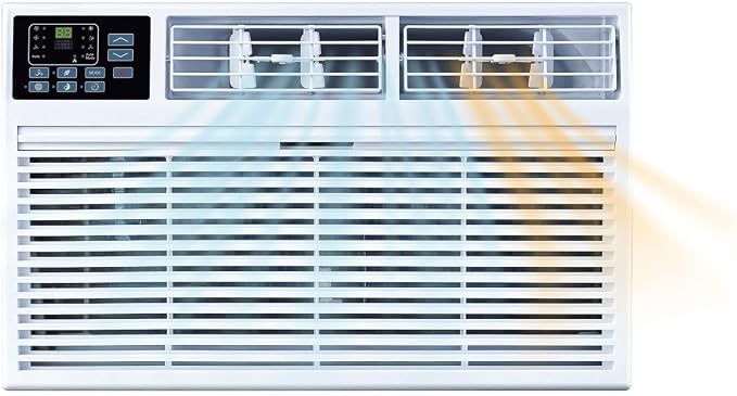14,000 BTU 230V Through-the-Wall Air Conditioner with Supplemental Heat, Dehumidifier and Remote, Wall AC Unit for Apartment