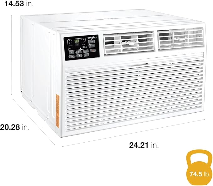 14,000 BTU 230V Through-the-Wall Air Conditioner with Supplemental Heat, Dehumidifier and Remote, Wall AC Unit for Apartment
