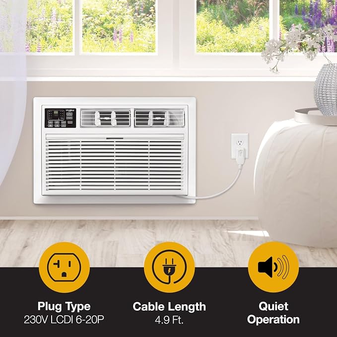 14,000 BTU 230V Through-the-Wall Air Conditioner with Supplemental Heat, Dehumidifier and Remote, Wall AC Unit for Apartment