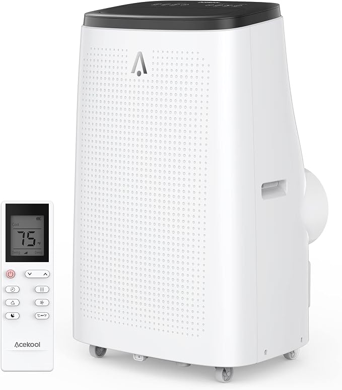 14,000 BTU Portable Air Conditioner - 3-in-1 Cooling, Fan & Dehumidifier - Quiet Operation, Remote, 24H Timer, LED Display